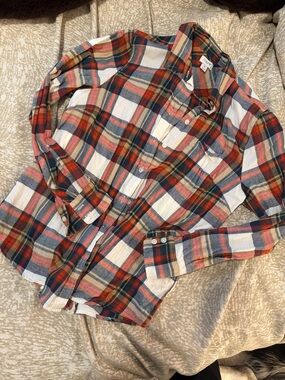 J.Crew Red and Blue Plaid Button-Up Shirt